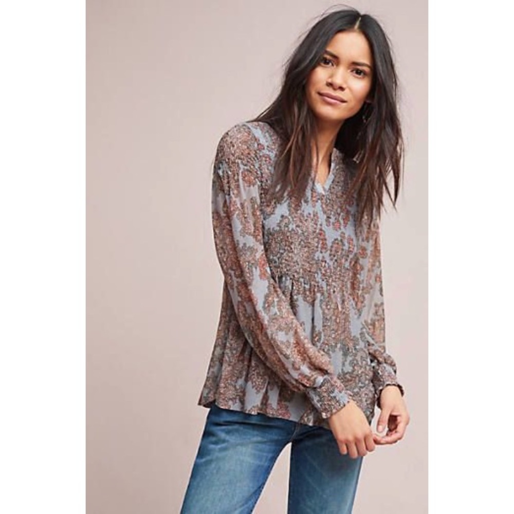 NWT Anthropologie Adria smocked top